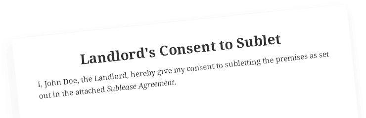 Landlord’s Consent to Sublet