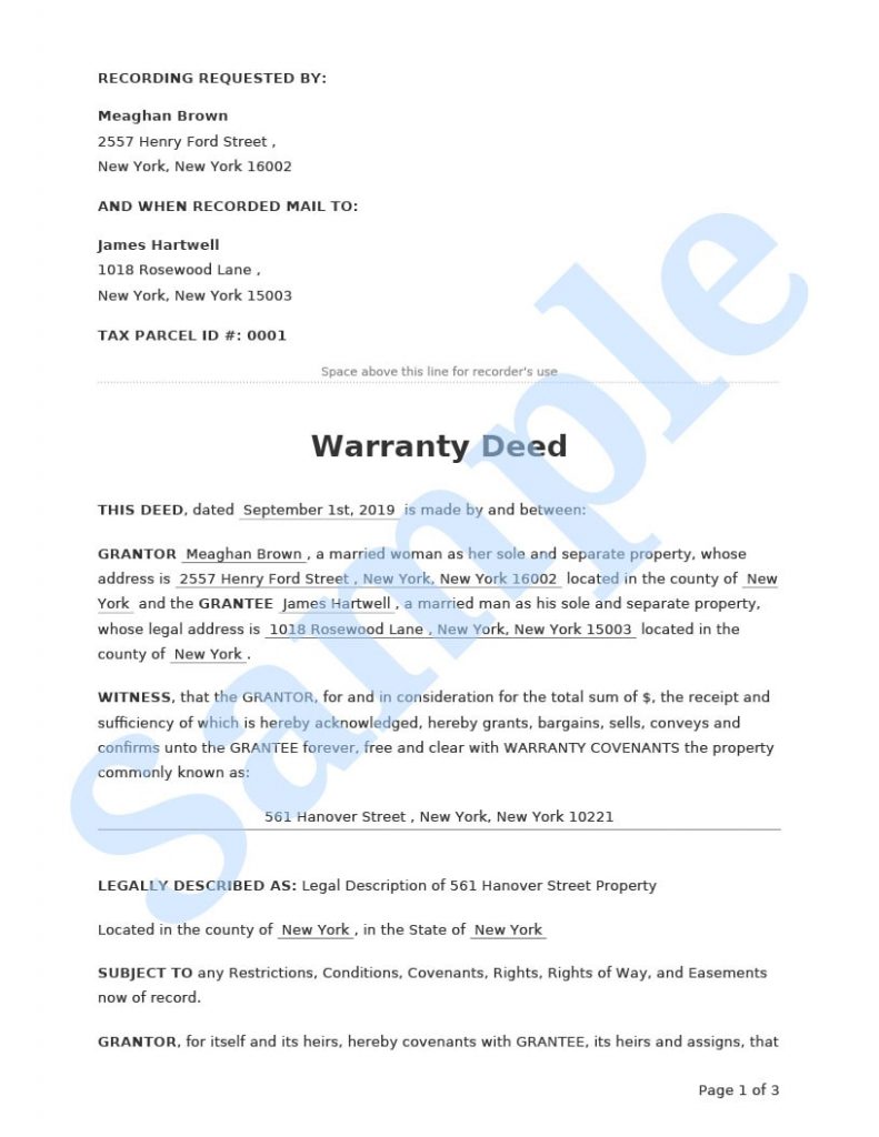 Warranty Deed Form Pros